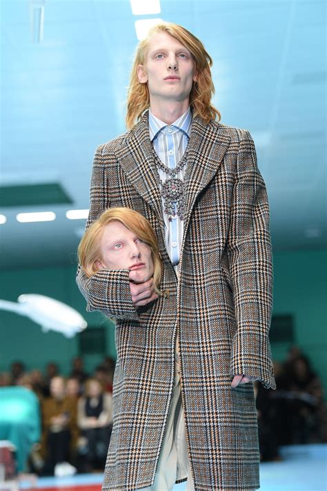 gucci runway with heads|gucci current collection.